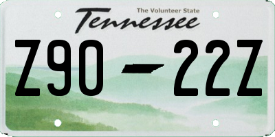 TN license plate Z9022Z