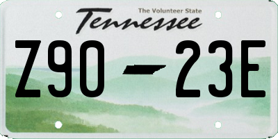 TN license plate Z9023E
