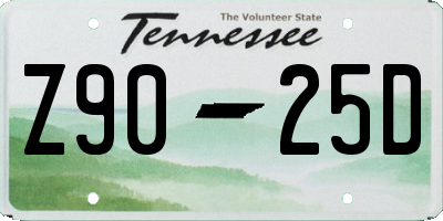 TN license plate Z9025D