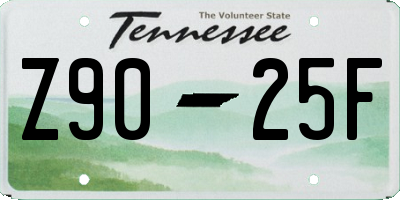 TN license plate Z9025F