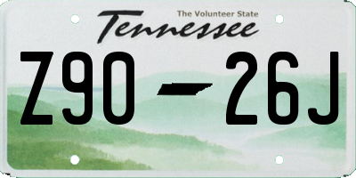 TN license plate Z9026J
