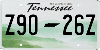 TN license plate Z9026Z