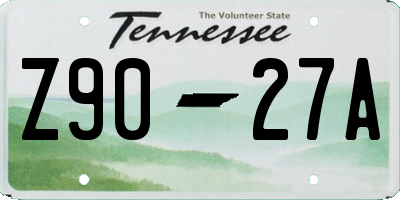 TN license plate Z9027A