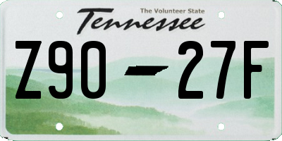 TN license plate Z9027F