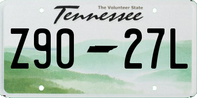 TN license plate Z9027L