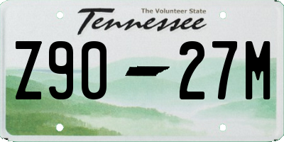 TN license plate Z9027M