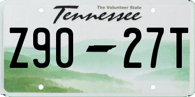 TN license plate Z9027T