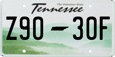 TN license plate Z9030F