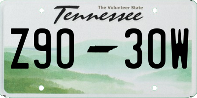 TN license plate Z9030W