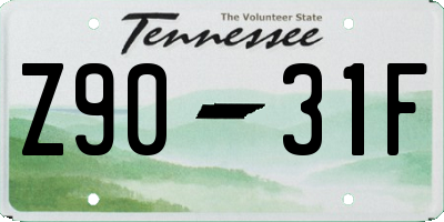 TN license plate Z9031F
