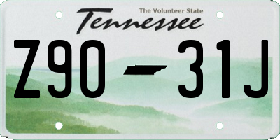 TN license plate Z9031J