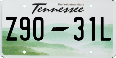 TN license plate Z9031L