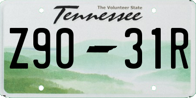 TN license plate Z9031R