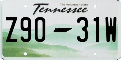 TN license plate Z9031W