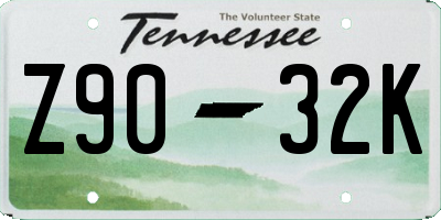 TN license plate Z9032K