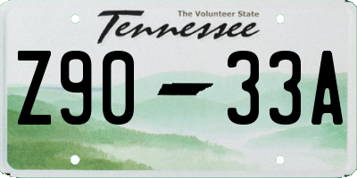 TN license plate Z9033A