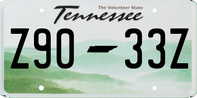 TN license plate Z9033Z