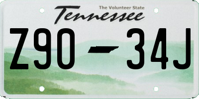 TN license plate Z9034J