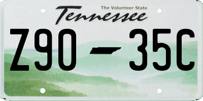 TN license plate Z9035C