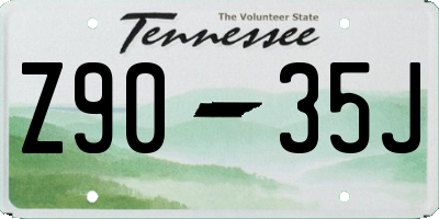 TN license plate Z9035J