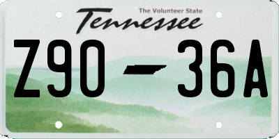 TN license plate Z9036A