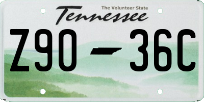 TN license plate Z9036C