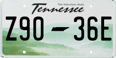 TN license plate Z9036E