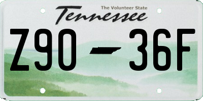 TN license plate Z9036F