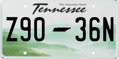TN license plate Z9036N