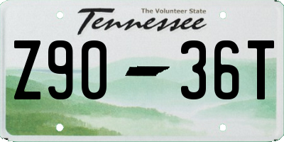 TN license plate Z9036T