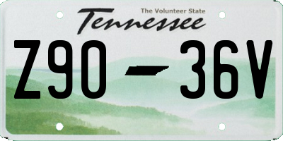 TN license plate Z9036V