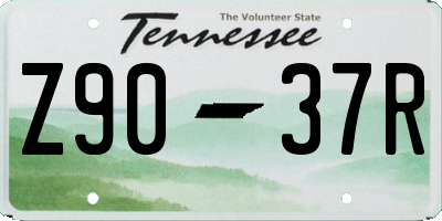 TN license plate Z9037R
