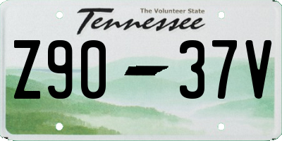 TN license plate Z9037V
