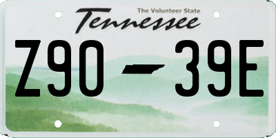 TN license plate Z9039E