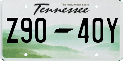 TN license plate Z9040Y