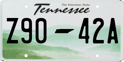 TN license plate Z9042A