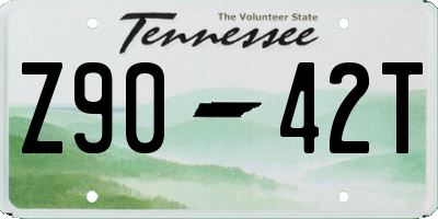 TN license plate Z9042T