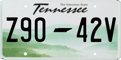 TN license plate Z9042V