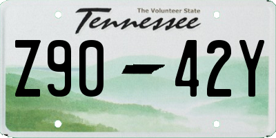 TN license plate Z9042Y