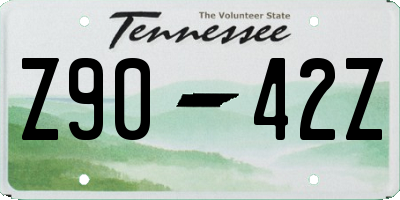 TN license plate Z9042Z