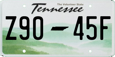 TN license plate Z9045F