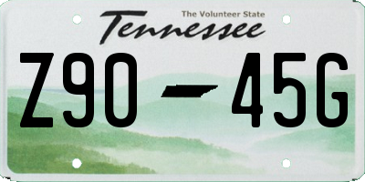 TN license plate Z9045G
