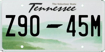 TN license plate Z9045M