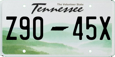 TN license plate Z9045X