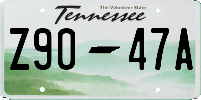 TN license plate Z9047A
