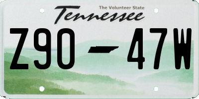 TN license plate Z9047W