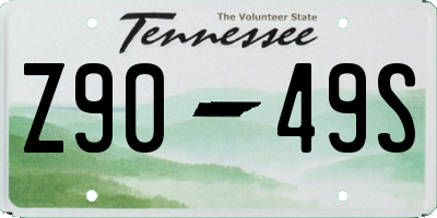 TN license plate Z9049S