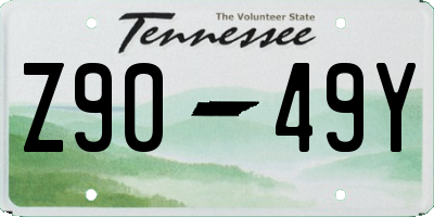 TN license plate Z9049Y