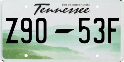 TN license plate Z9053F