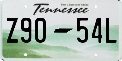 TN license plate Z9054L